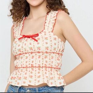 Sim & Sam Cottage Floral Crop Tank | Large